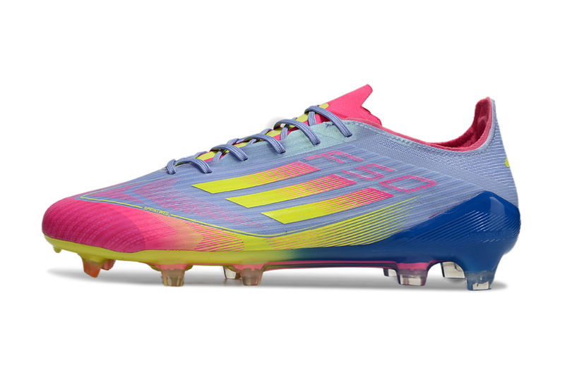 Chuteira Campo Adidas F50 FG Azul e Rosa "Celestial Victory"