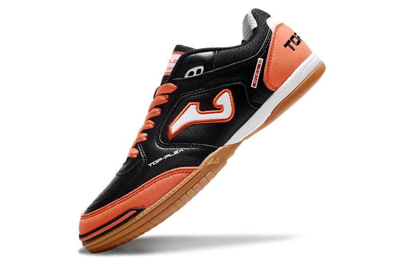 Chuteira Futsal Joma Top Flex Rebound IC Preto e Laranja