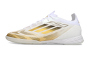 Chuteira Futsal Adidas F50 IC Branco e Dourado