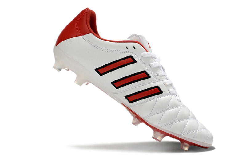 Chuteira Campo Adidas AdiPure 11 Pro FG Branca e Vermelha
