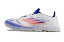 Chuteira Infantil Society Adidas F50 TF Branca, Azul e Vermelha "Advancement Pack"