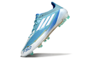 Chuteira Campo Adidas F50 FG Branca e Azul