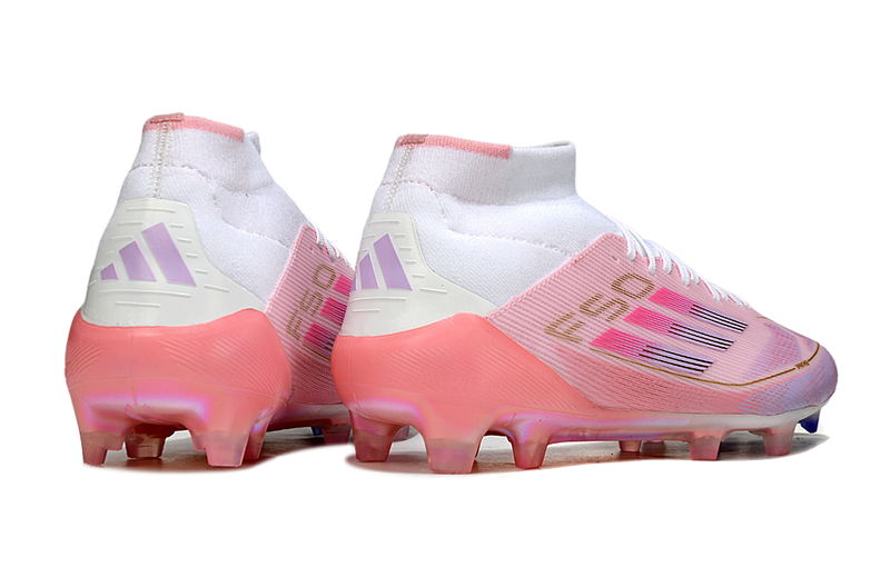 Chuteira Campo Adidas F50 Cano Médio FG Rosa