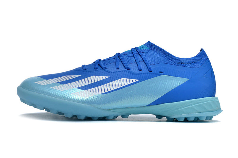 Chuteira Infantil Society Adidas X Crazyfast.1 TF Azul "Marine Rush Pack"