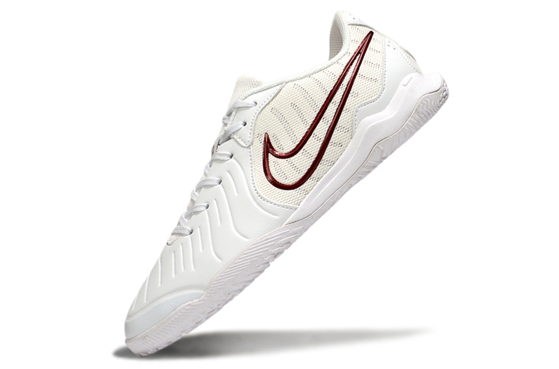 Chuteira Futsal Nike Tiempo Legend 10 Academy IC Branca e Vermelho "Chromatic"