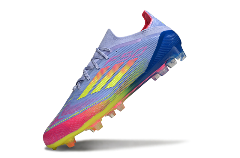 Chuteira Campo Adidas F50 FG Azul e Rosa "Celestial Victory"