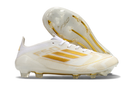 Chuteira Campo Adidas F50 FG Branca e Dourada "Day Spark Pack"