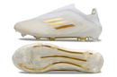 Chuteira Campo Adidas F50 LL FG Branca e Dourada "Day Spark"