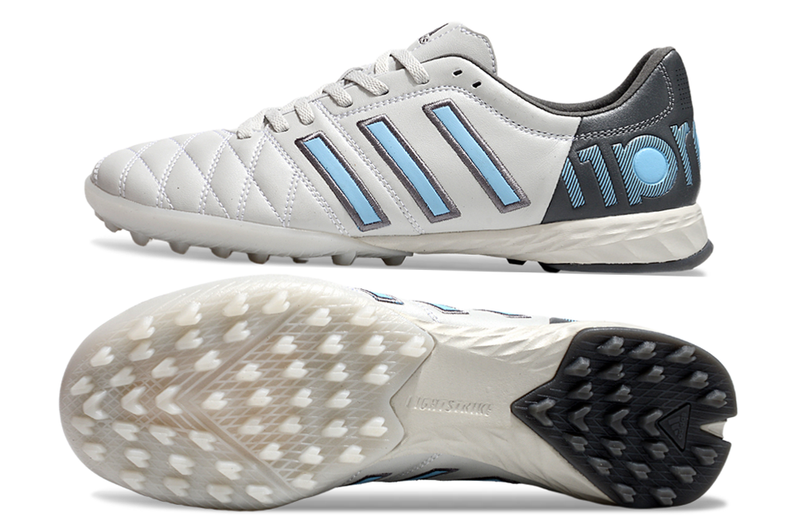 Chuteira Society Adidas AdiPure 11 Pro TF Branca, Cinza e Azul