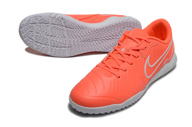 Chuteira Futsal Nike Tiempo Legend 10 Academy IC Laranja e Branco