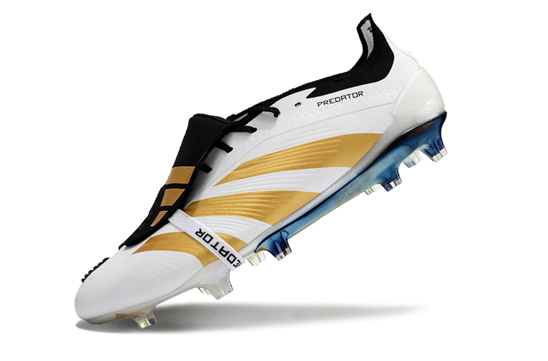 Chuteira Campo Adidas Predator FT 30 Elite FG Branca, Dourada e Preta