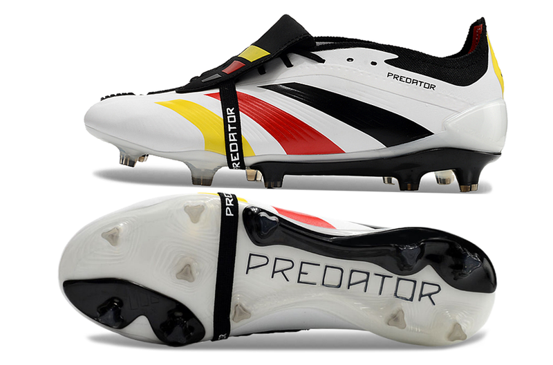 Chuteira Campo Adidas Predator FT 30 Elite FG Branca, Preto, Vermelho e Amarelo