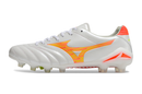 Chuteira Campo Mizuno Morelia Neo 4 Beta FG Branca e Laranja