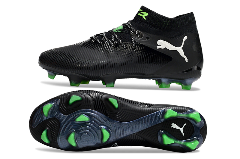 Chuteira Campo Puma Future 8 FG Preto e Verde