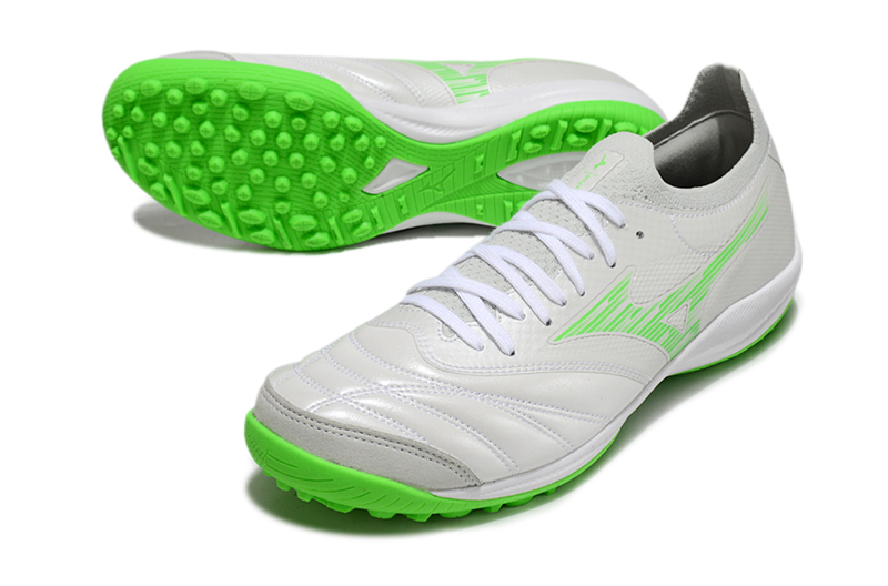 Chuteira Society Mizuno Morelia Neo Sala TF Branca e Verde