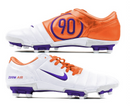 Chuteira Campo Nike Total 90 FG Branca, Laranja e Roxa