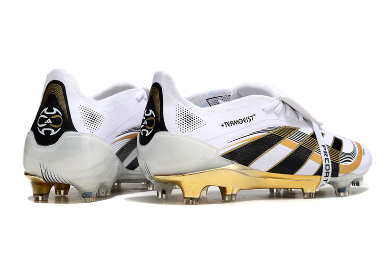 Chuteira Campo Adidas Predator FT 30 Elite FG Branco, Dourado e Preto "TEAMGEIST"