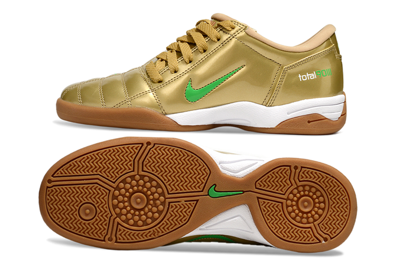 Chuteira Futsal Nike Total 90 IC Dourado e Verde
