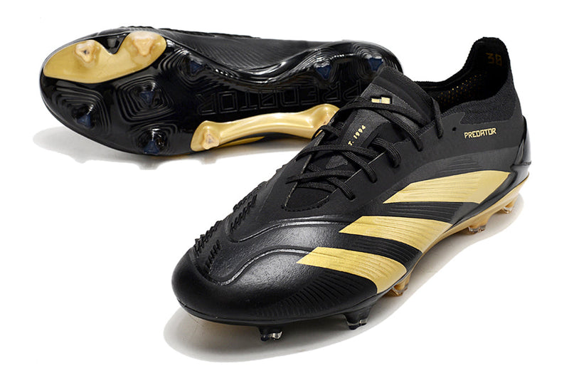 Chuteira Campo Adidas Predator Elite FG Preta e Dourado