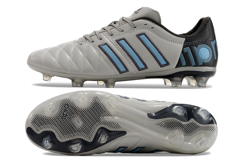Chuteira Campo Adidas AdiPure 11 Pro FG Cinza, Preta e Azul