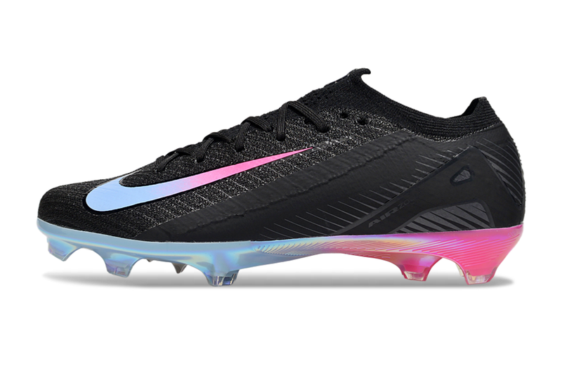 Chuteira Campo Nike Air Zoom Mercurial Vapor 16 Elite FG Preta, Rosa e Azul