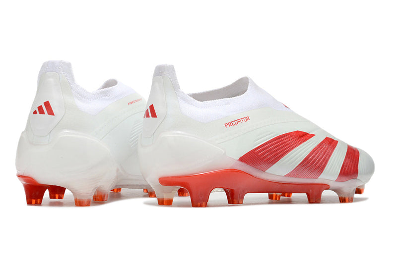 Chuteira Campo Adidas Predator LL Elite FG Branca e Vermelha