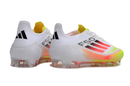 Chuteira Campo Adidas F50 FG Branca, Amarelo e Laranja