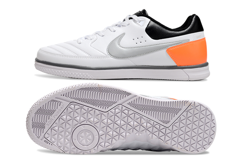 Chuteira Futsal Nike 5 StreetGato IC Branco e Laranja