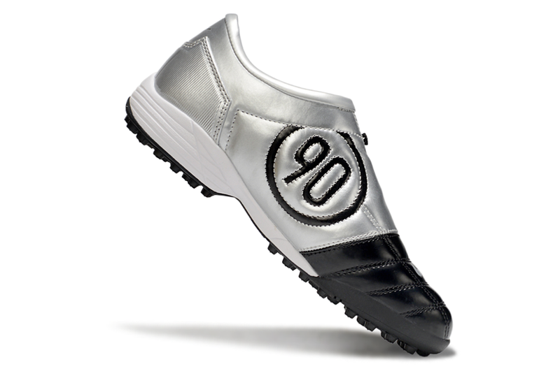 Chuteira Society Nike Total 90 TF Preto e Prata