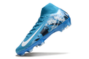 Chuteira Campo Nike Air Zoom Mercurial Superfly 10 Elite FG Azul e Branco