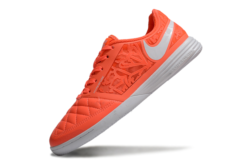 Chuteira Futsal Nike Lunar Gato II IC Laranja e Branco