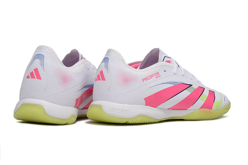 Chuteira Futsal Adidas Predator 24 Elite IC Branco, Rosa e Verde "Celestial Victory"