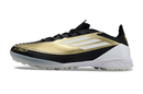 Chuteira Infantil Society Adidas F50 TF Dourada e Preta "Triunfo Dorado Pack"