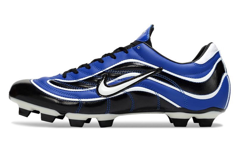 Chuteira Campo Nike Mercurial Vapor 1998 FG Preto, Azul e Branco
