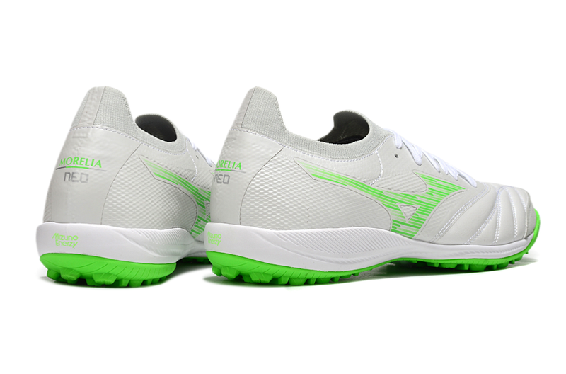 Chuteira Society Mizuno Morelia Neo Sala TF Branca e Verde