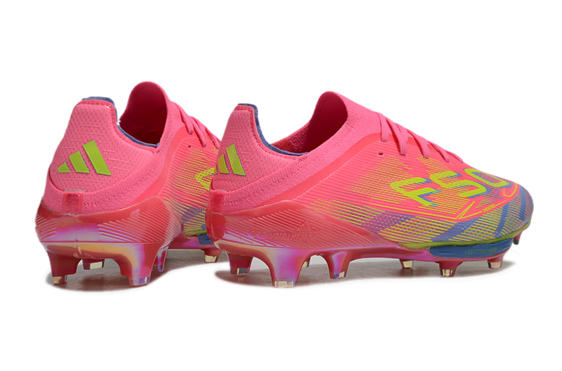 Chuteira Campo Adidas F50+ FG Rosa, Azul e Verde