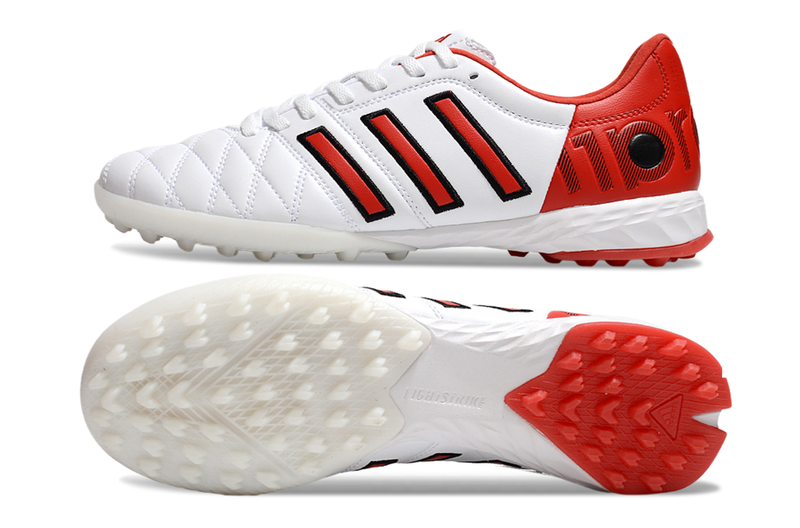 Chuteira Society Adidas AdiPure 11 Pro TF Branco e Vermelho