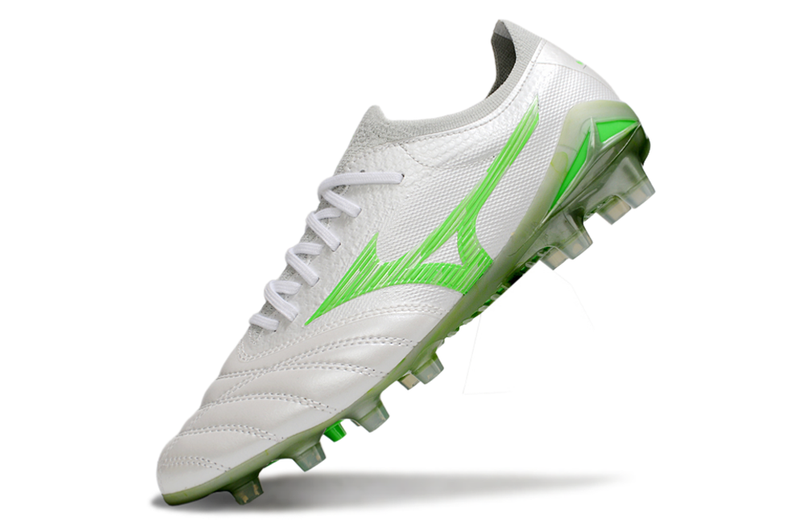 Chuteira Campo Mizuno Morelia Neo 4 Beta FG Branca e Verde