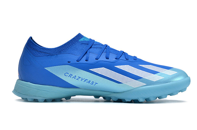 Chuteira Infantil Society Adidas X Crazyfast.1 TF Azul "Marine Rush Pack"