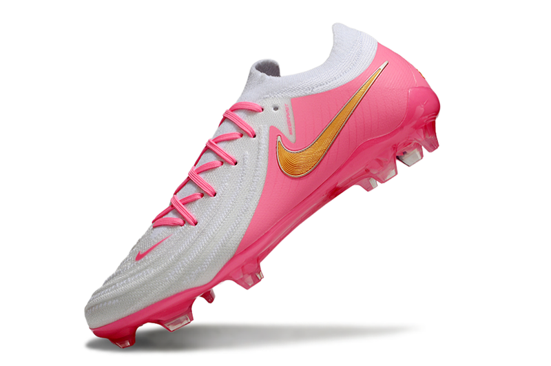 Chuteira Campo Nike Phantom GX 2 Elite FG Branca e Rosa