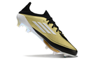 Chuteira Campo Adidas F50+ FG Messi Dourada e Preto "Triunfo Dorado Pack"
