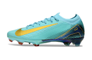 Chuteira Campo Nike Air Zoom Mercurial Vapor 16 Elite FG Azul e Dourado
