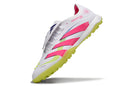 Chuteira Society Adidas Predator League Elite TF Branco, Rosa e Verde "Celestial Victory"