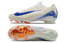 Chuteira Infantil Campo Nike Air Zoom Mercurial Vapor 16 Elite FG Branca e Azul "Blueprint Pack"