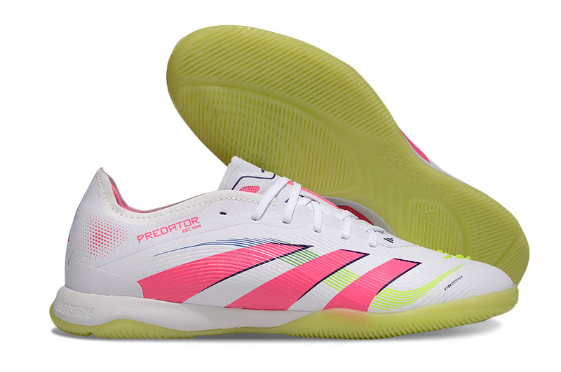 Chuteira Futsal Adidas Predator 24 Elite IC Branco, Rosa e Verde "Celestial Victory"