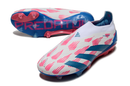 Chuteira Campo Adidas Predator LL Elite FG Branca, Azul e Rosa "Reemergence Pack"
