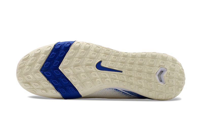 Chuteira Infantil Society Nike Air Zoom Mercurial Superfly 10 Elite TF Branca e Azul "Blueprint Pack""