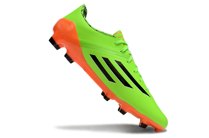 Chuteira Campo Adidas F50 Adizero FG Verde e Laranja