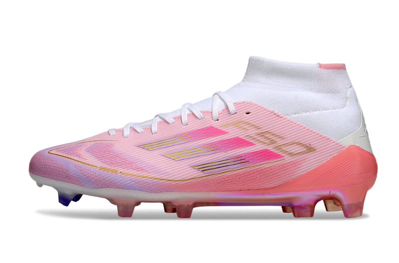 Chuteira Campo Adidas F50 Cano Médio FG Rosa