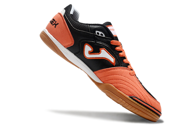 Chuteira Futsal Joma Top Flex Rebound IC Preto e Laranja